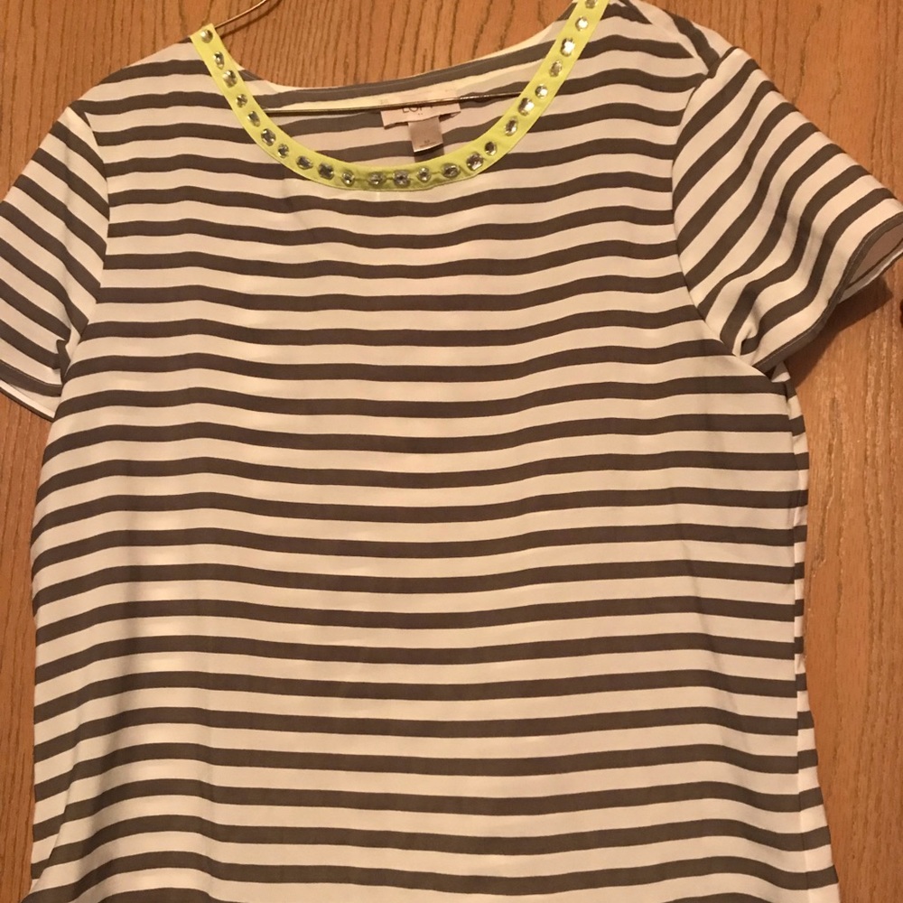 Loft Jeweled neck blouse